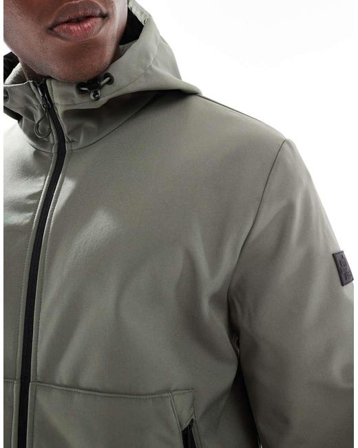 Only & Sons Gray Zip Through Soft Shell Bomber Jacket for men