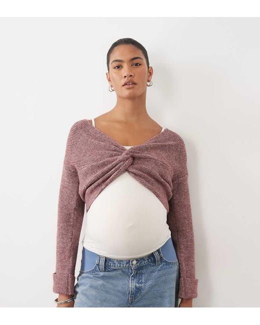 Mama.licious Red Mamalicious Maternity 2 Function Cropped Jumper With Scrunch Detail