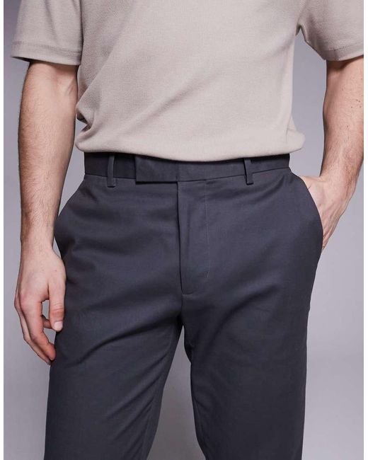 River Island Gray Tailored Chino Trousers for men