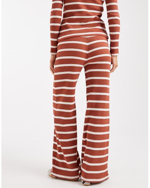 ASOS Red Ribbed Straight Leg Pants