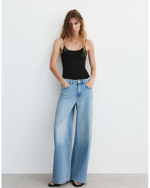 Pull&Bear Black Polyamide Bodysuit With Thin Straps