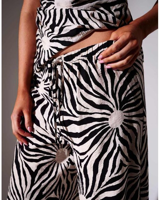 South Beach Multicolor Sunburst Textured Wide Leg Trousers