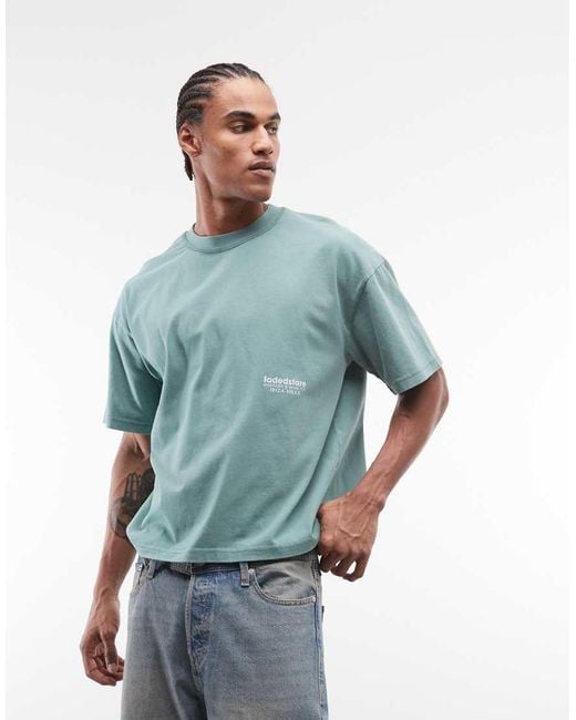 Faded Store Blue Logo T-shirt Wine Back Print for men