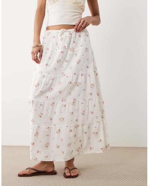Cotton On Natural Haven Tiered Maxi Skirt