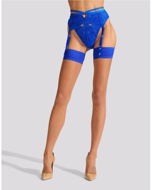 Ann Summers Blue Plain Top Hold Ups
