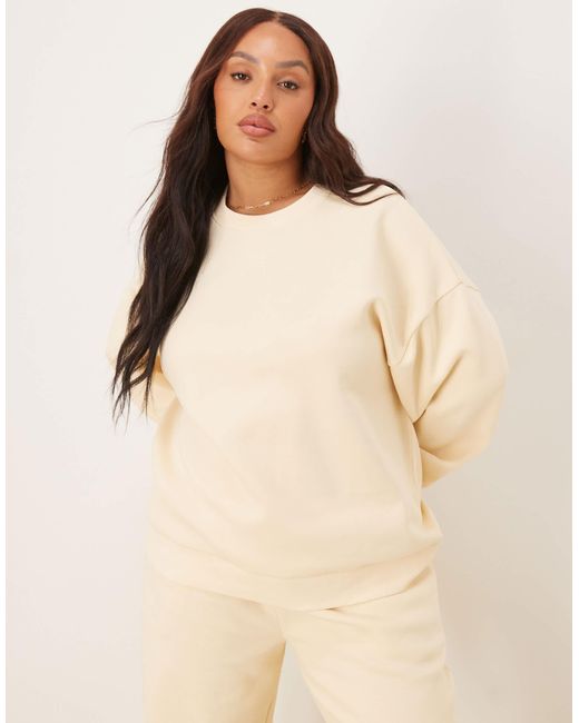 ASOS Natural Asos Design Curve Ultimate Oversized Brushback Sweatshirt