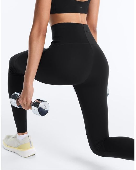 Oysho Blue Basic Compressive Ankle-length leggings