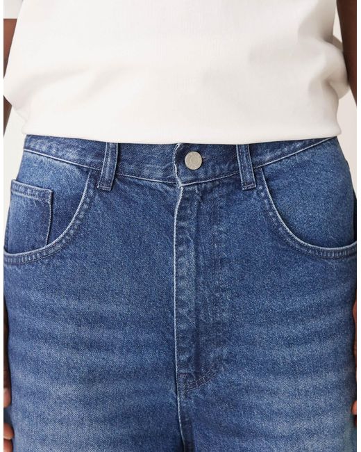 ASOS Blue Longer Length Denim Jort for men