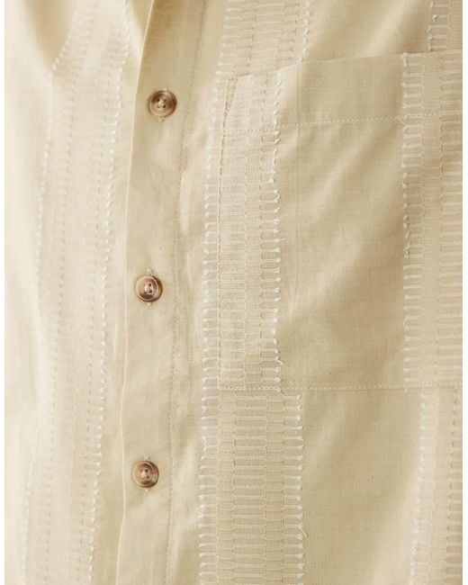 ASOS Natural Oversized Textured Shirt for men