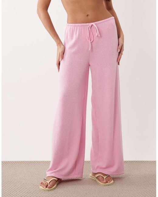 South Beach Pink Wide Leg Knitted Trouser