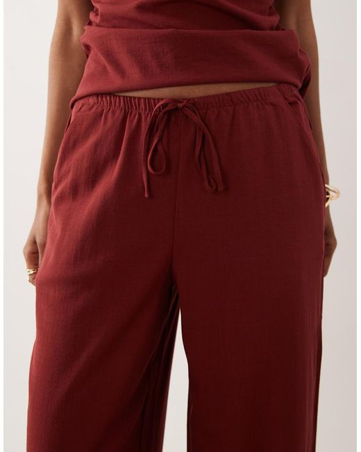 Mango Red Riga Relaxed Trouser Co-ord