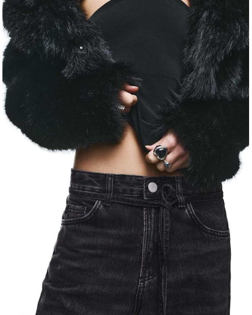Pull&Bear Black baggy Jeans With Drawstring