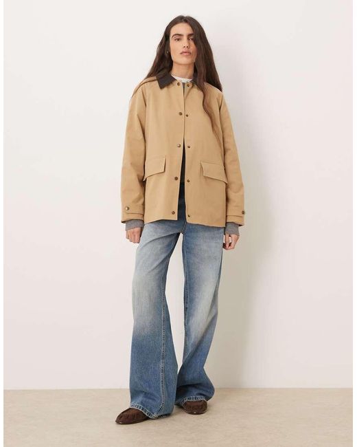 Jdy Natural Cord Collar Barn Jacket