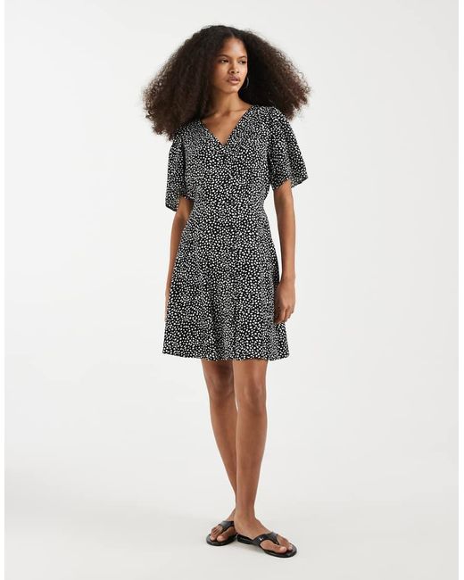 Vero Moda Black Button Through Mini Skater Dress