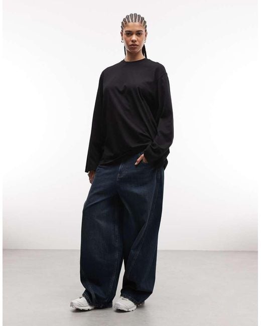 Weekday Black Oversized Long Sleeve Top