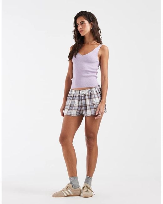Hollister White Flannel Pyjama Shorts