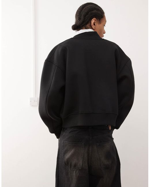 Weekday – sammy – oversize-bomberjacke aus scuba-stoff in Black für Herren
