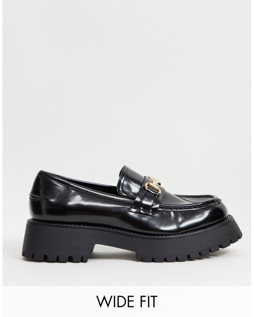 ASOS Black Wide Fit Monster Chunky Loafers