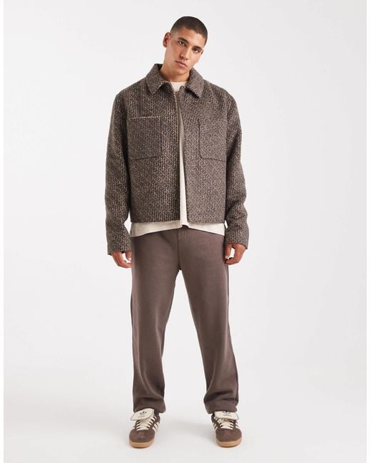 ASOS Brown Harrington Jacket for men