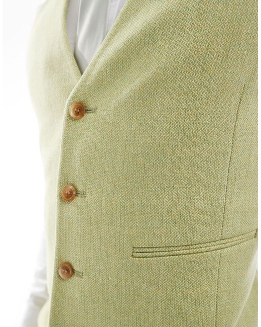 ASOS Green Wedding Skinny Wool Mix Suit Waistcoat for men