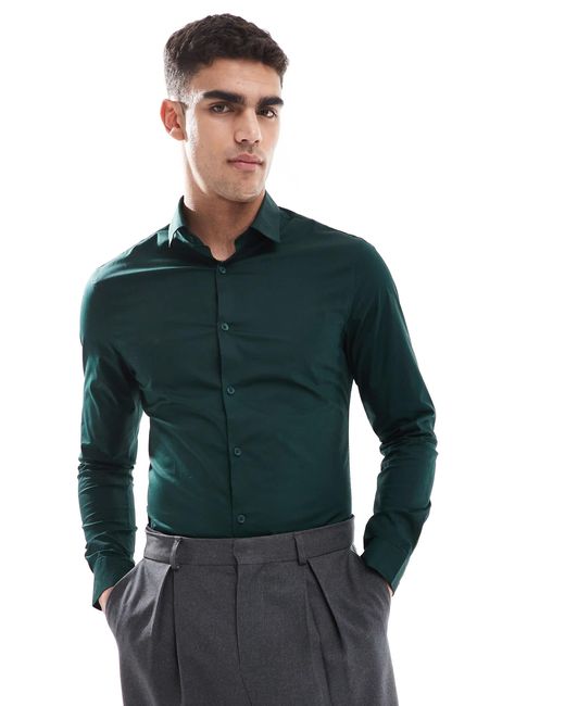 Chemise habillée coupe ajustée - sapin ASOS pour homme en coloris Green
