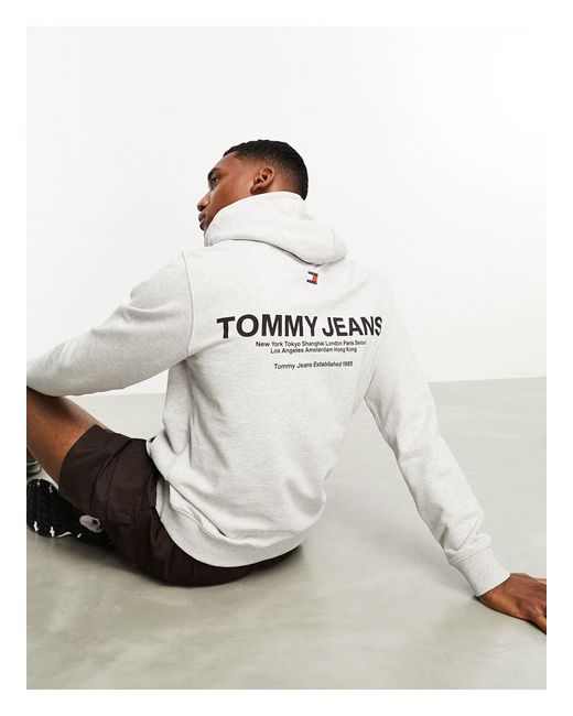 Sweat classique à capuche avec logo - clair Tommy Hilfiger pour homme en  coloris Blanc | Lyst
