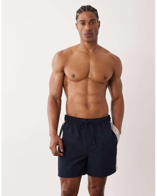 Calvin Klein Blue Taped Logo Drawstring Swim Short for men