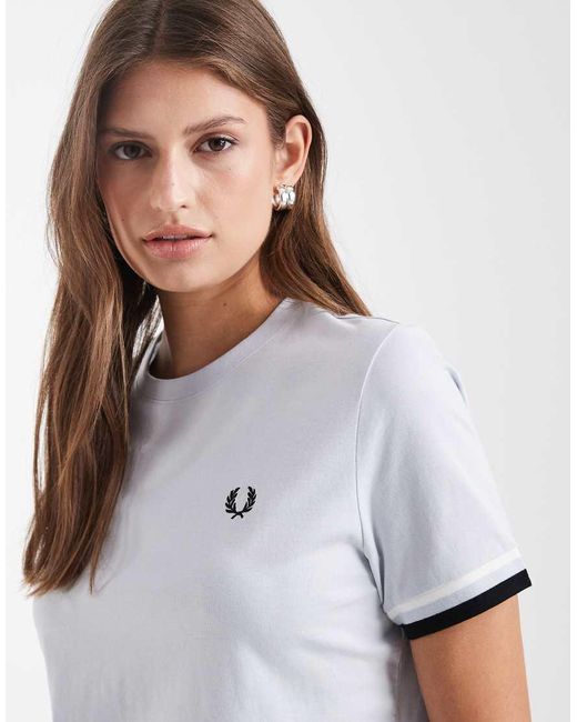 Fred Perry White Bold Tipped Short Sleeve T-Shirt