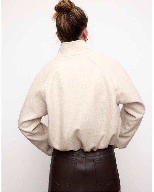 Stradivarius Natural Soft-touch Bomber Jacket