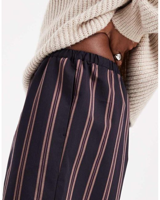 Pantaloni A Fondo Ampio A Righe di ASOS in White