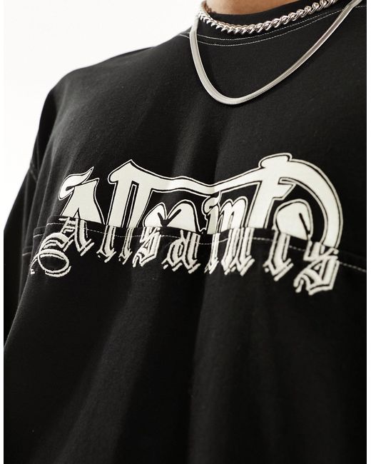 AllSaints Black Splintered Short Sleeve Crew Neck T-shirt for men