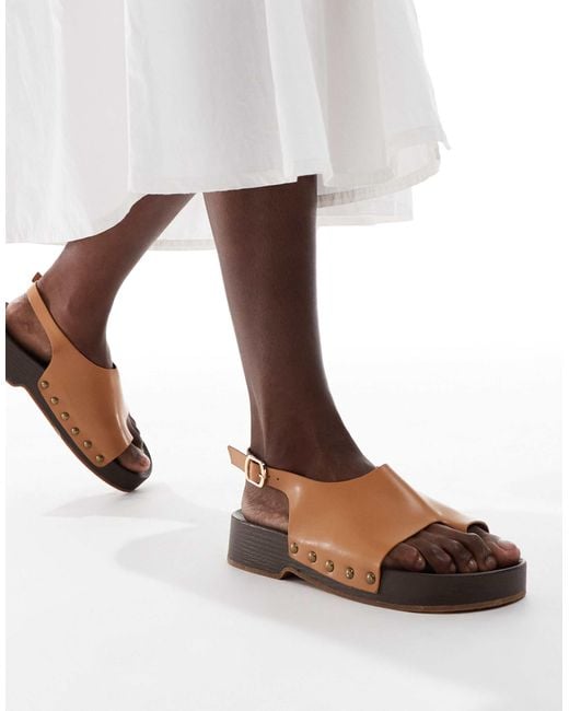 Glamorous Brown Clog Sandals