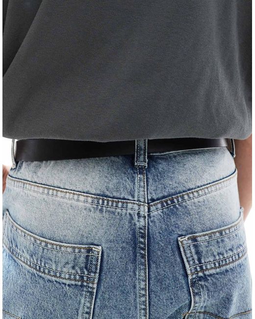 ASOS Blue Faux Leather Western Buckle Belt for men