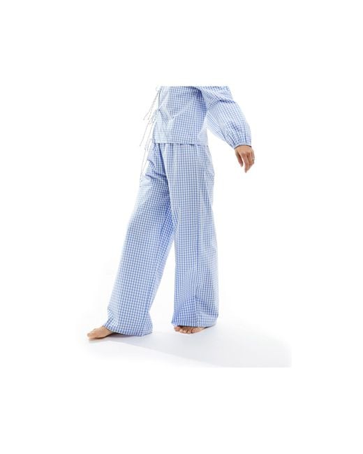 Pantaloni del pigiama oversize a quadretti di Luna in Blue