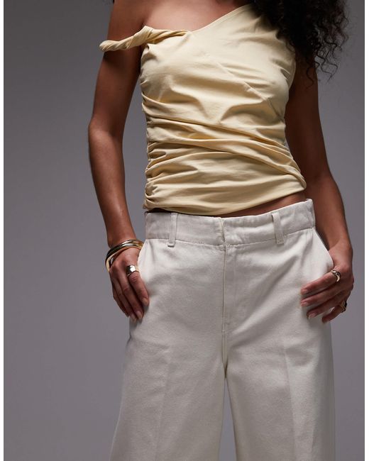 Mango Gray Elasticated Waist Wide Leg Trouser