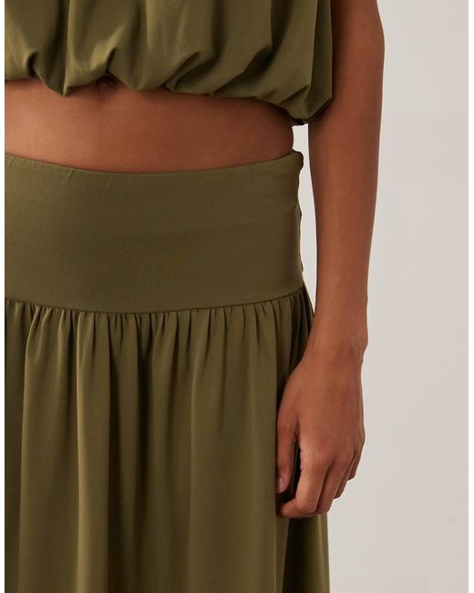 ASOS Green Co-ord Dropped Waist Maxi Skirt With Split Detail