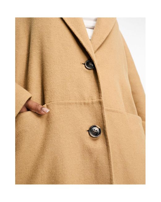 ASOS Blue Curve Wool Mix Clean Maxi Coat