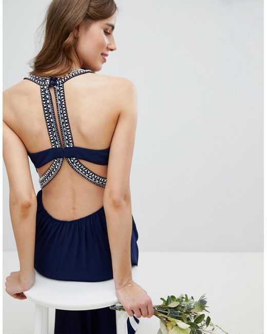 tfnc embellished back detail maxi bridesmaid dress