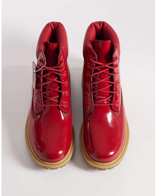Timberland Waterbestendige Laarzen Van 6 Inch Met Veters in het Red