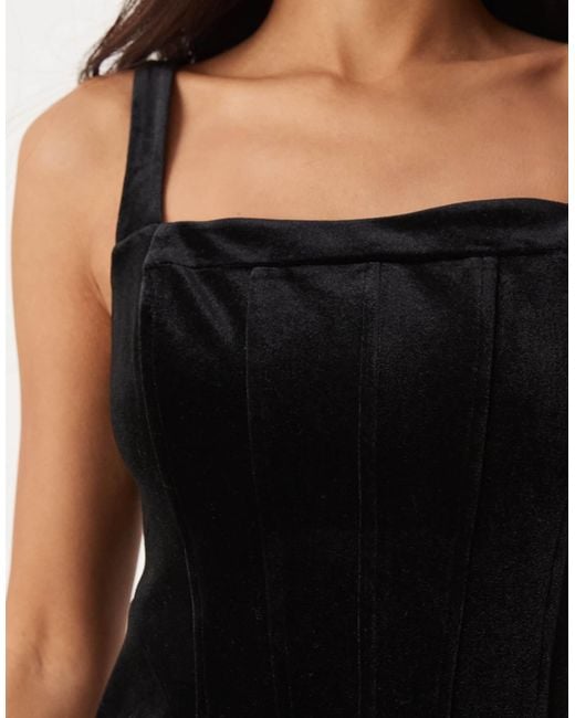 EVER NEW Black Structured Bubble Hem Mini Dress