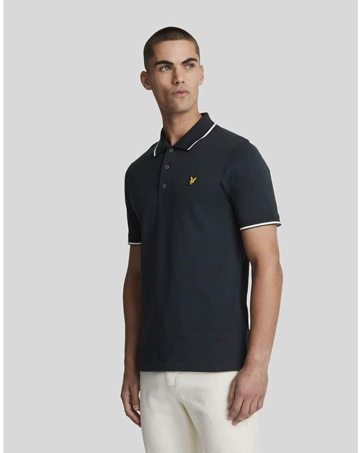 Lyle & Scott Blue Tipped Polo Shirt for men