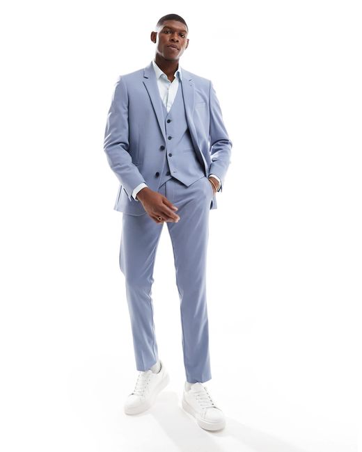 Veste ajustée - cendré ASOS pour homme en coloris Blue