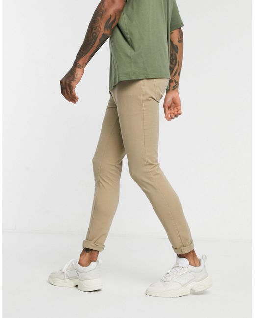 Topman Natural Spray On Chinos for men