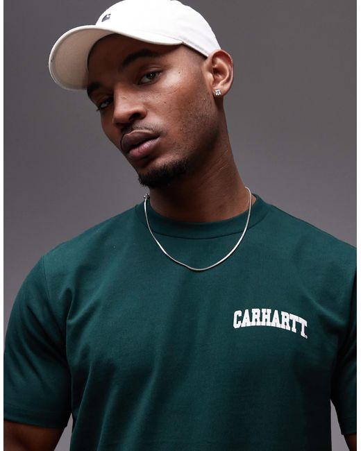 Carhartt – university script – t-shirt in Green für Herren