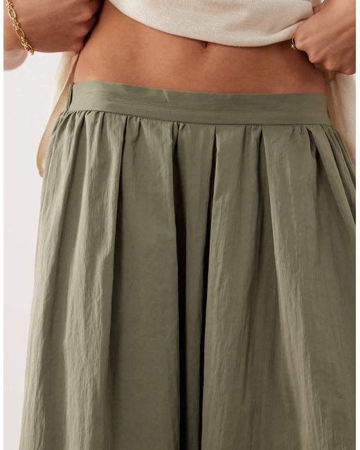 ASOS Green Volume Midi Skirt
