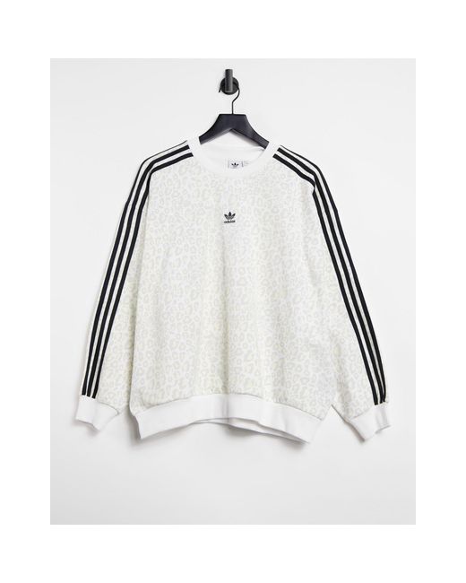 adidas Originals 'leopard Luxe' Oversized Sweatshirt in White | Lyst  Australia