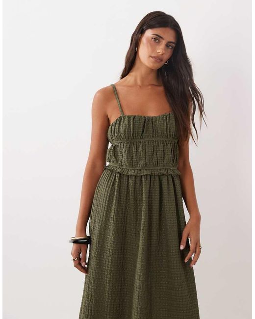 ASOS Green Textured Midi Sundress