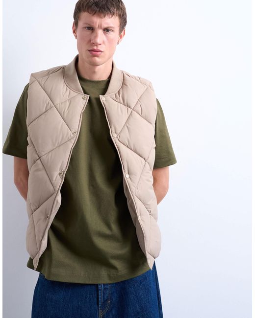Topman Multicolor Diamond Quilt Vest for men