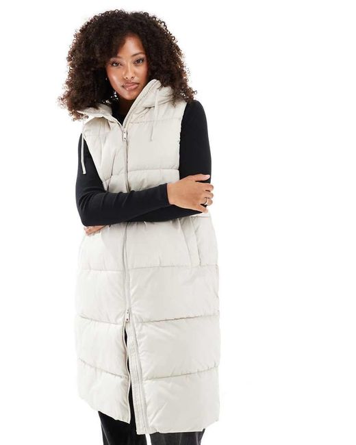Vero Moda White Padded Longline Gilet