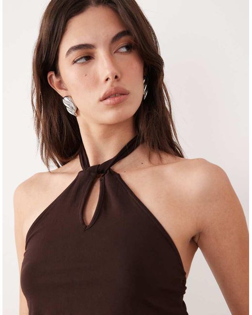 Motel Blue Giunea Knot Halter Top